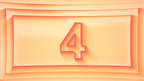 Number 4. Minimalistic embossed number with glittering lights. Stock Illustration