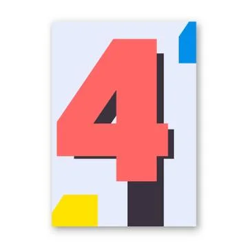 Number 4 poster Stock Illustration
