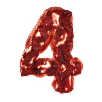 Number 4 red liquid Stock Illustration