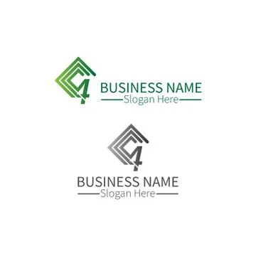 Number 4  square logo icon Stock Illustration