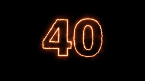 Number 40 fire Animation Stock Footage 276898021
