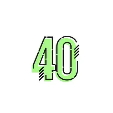 Number 40 Vector Template Design Illustration Design for Anniversary Celebrat Stock Illustration