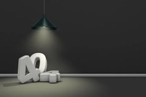 The number 404 under a lamp - 3d rendering Stock Illustration