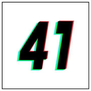 Number 41, forty one vector desing logo.Dynamic, split-color, shadow of  numb Stock Illustration