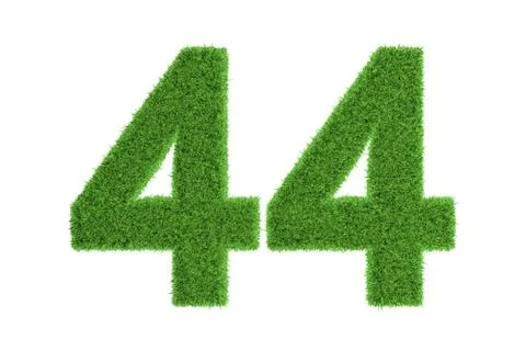Number 44 with a green grass texture Stock Illustration