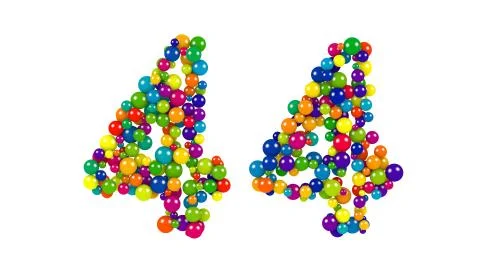 Number 44 over white background Stock Illustration