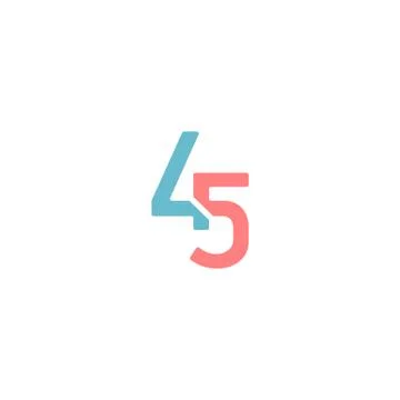Number 45 logo design vector unique Stock Illustration