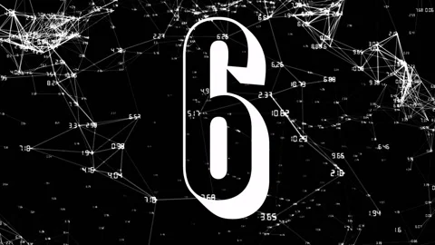 Number 5 animation over network of connections and data points Video stock 304406479