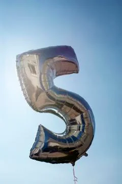 Number 5  balloon Stock Photos