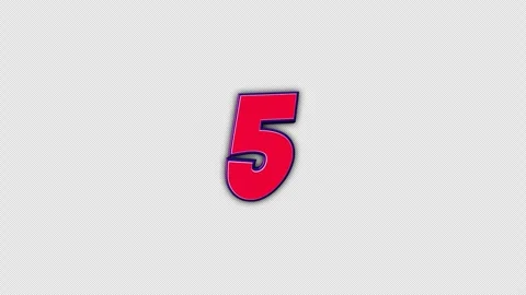 Number 5 Comic Text Animation Background on Alpha Channel, Loop 库存影片 318192271