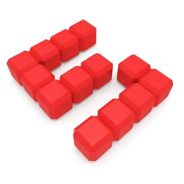 Number 5 cubic red Stock Illustration