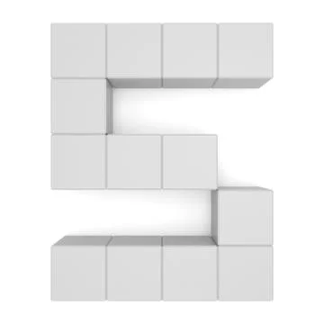 Number 5 cubic white Stock Illustration