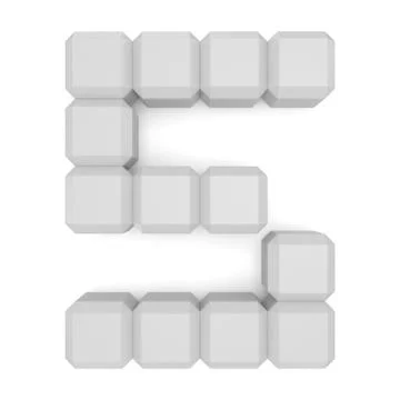 Number 5 cubic white Stock Illustration