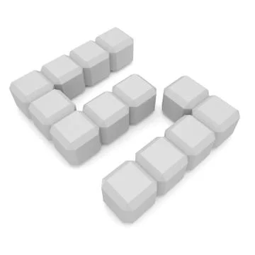 Number 5 cubic white Stock Illustration