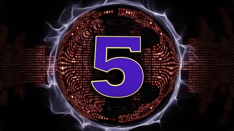 NUMBER 5 Explosive Music WAVE Number Transition Animation Stock-Footage 335164930
