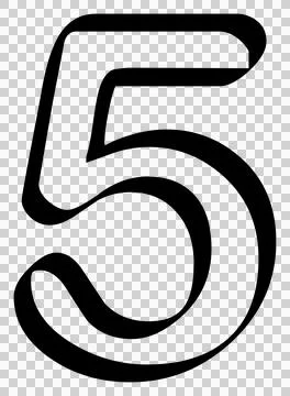 Number 5 - five isolated on transparent background Stock Illustration