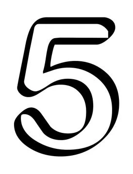 Number 5 - five isolated on white background Stock Illustration