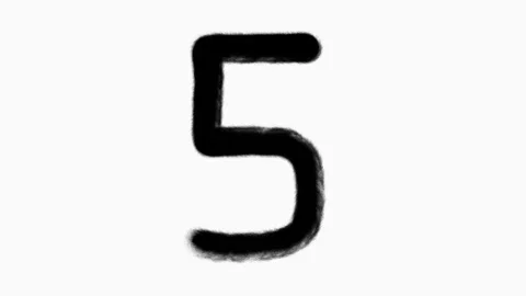 Number 5 Hand Drawn Animation With Brush Stroke Stock Footage 300296443