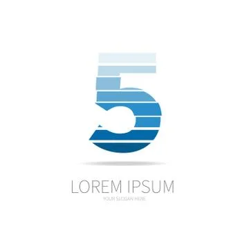 Number 5 logo design Stock Illustration