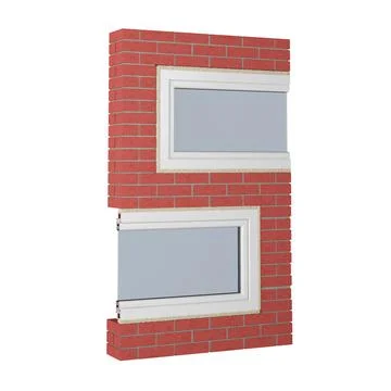 Number 5 made of bricks and fragment of window Illustrazione stock