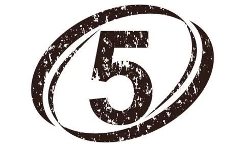 Number 5 Rough Logo Stock-Illustration