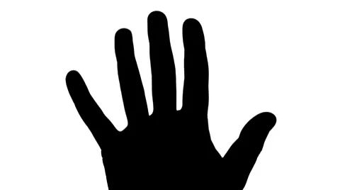 Number 5 silhouette of hand Stock Footage 8359190