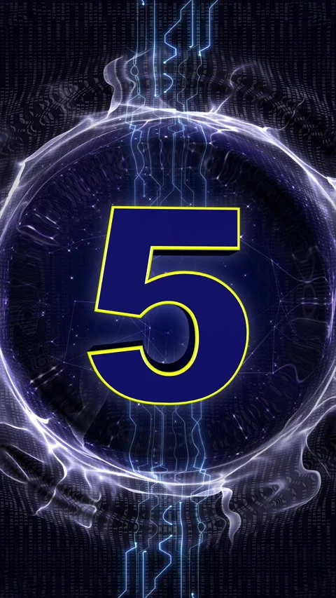 Number 5, top ten animation transition 库存影片 322145688