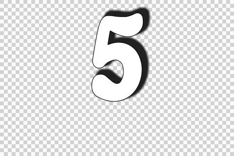 Number 5 on transparent background Stock Illustration