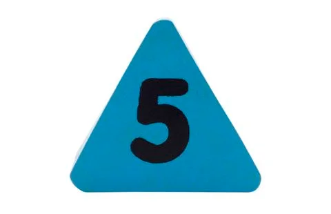 Number 5 in a triangular shape block Foto stock