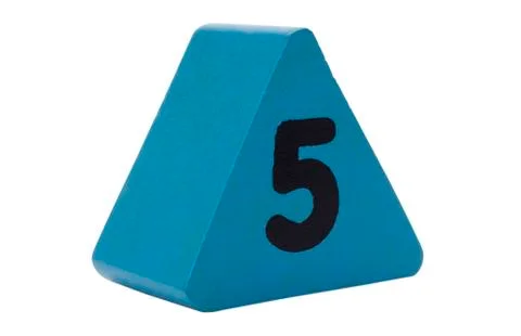 Number 5 in a triangular shape block Foto stock