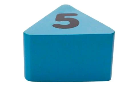 Number 5 in a triangular shape block Stock Photos