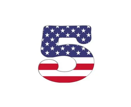 Number 5 usa . Stock Illustration