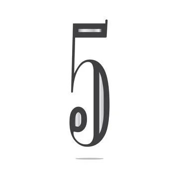 Number 5 vector design Stock Illustration
