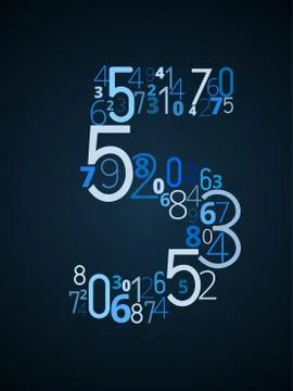 Number 5, vector font from numbers Stockillustratie