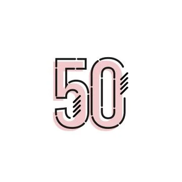 Number 50 Vector Template Design Illustration Design for Anniversary Celebrat Stock Illustration
