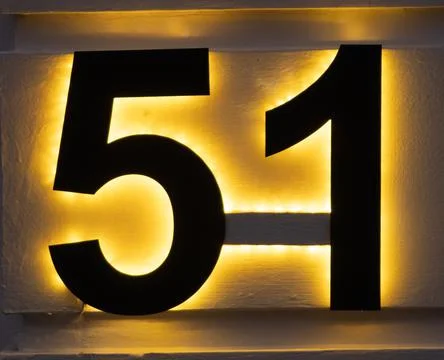 Number 51 Back-lighted Stock Photos