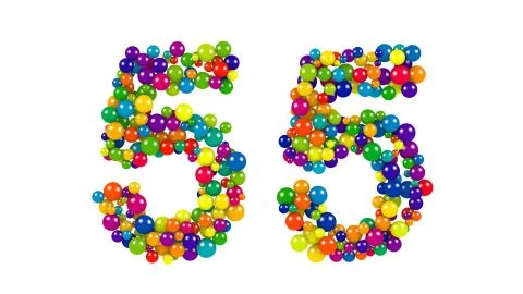Number 55 as balls over white background Stock Illustration