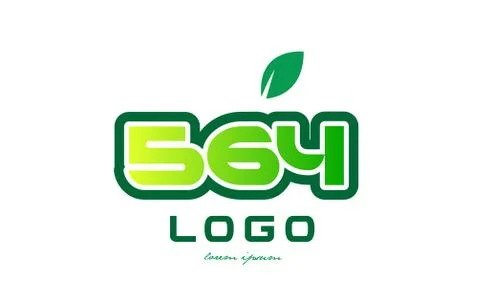 Number 564 numeral digit logo icon design Stock Illustration