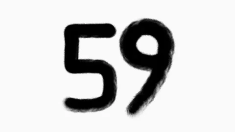 Number 59 Hand Drawn Animation With Brush Stroke Stock Footage 300873445