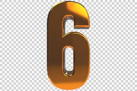 Number 6 3d render illustration PNG Transparent Background Stock Illustration