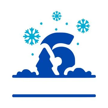 Number 6 and winter composition monogram, vector logo, emblems or initial des Stock Illustration