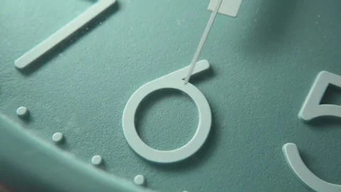 Number 6 on a blue wall clock with moving second hand. The time is six o'clock Stock Footage 295794555