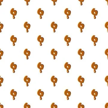 Number 6 from caramel pattern Stock Illustration