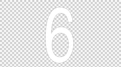 Number 6 - Clean 3D rotating title - with Alpha Channel Stockbeeldmateriaal 47911412