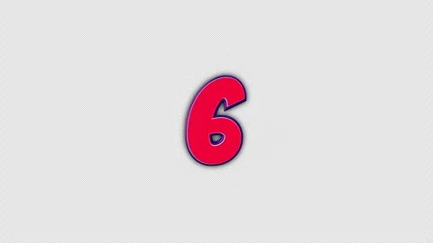Number 6 Comic Text Animation Background on Alpha Channel, Loop 库存影片 317269667