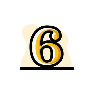 Number 6 Conceptual Icon Vector Design Illustration Stock Illustration
