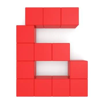 Number 6 cubic red Illustrazione stock