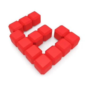 Number 6 cubic red Stock Illustration