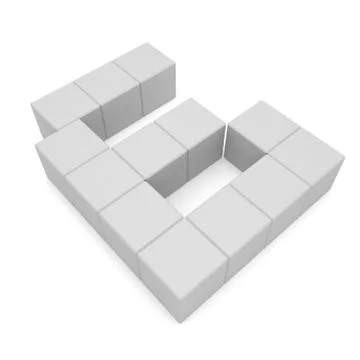 Number 6 cubic white Stock Illustration