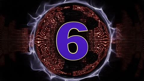 NUMBER 6 Explosive Music WAVE Number Transition Animation Stock-Footage 335165266